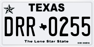 TX license plate DRR0255