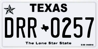 TX license plate DRR0257