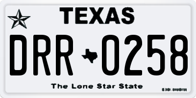 TX license plate DRR0258