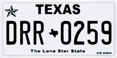 TX license plate DRR0259