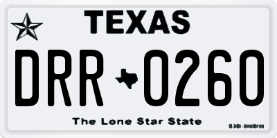 TX license plate DRR0260