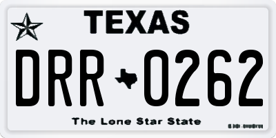 TX license plate DRR0262