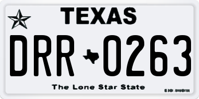 TX license plate DRR0263