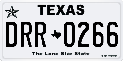 TX license plate DRR0266