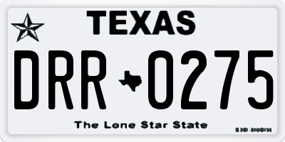 TX license plate DRR0275