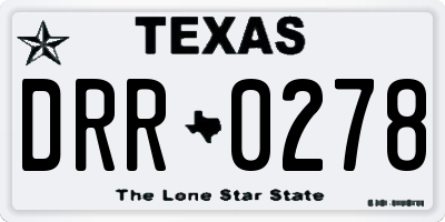 TX license plate DRR0278