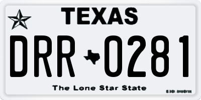 TX license plate DRR0281