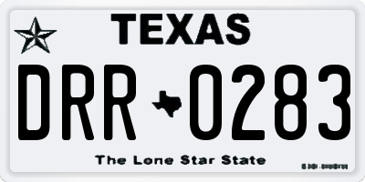 TX license plate DRR0283
