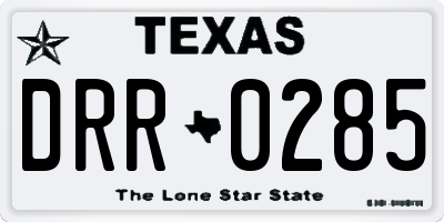 TX license plate DRR0285