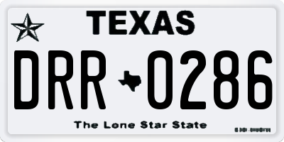 TX license plate DRR0286