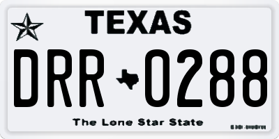 TX license plate DRR0288