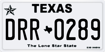 TX license plate DRR0289