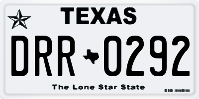 TX license plate DRR0292