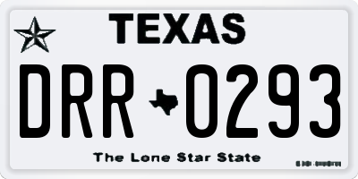 TX license plate DRR0293
