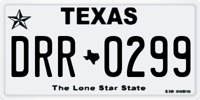 TX license plate DRR0299