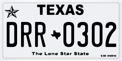 TX license plate DRR0302
