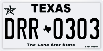 TX license plate DRR0303