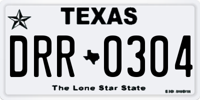 TX license plate DRR0304