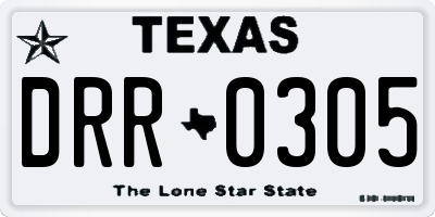 TX license plate DRR0305