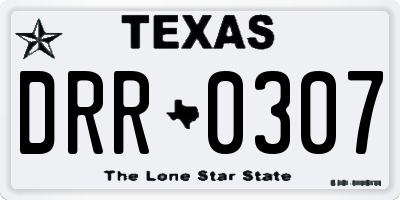 TX license plate DRR0307