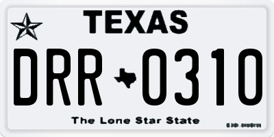 TX license plate DRR0310