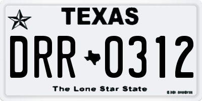 TX license plate DRR0312