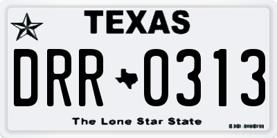 TX license plate DRR0313