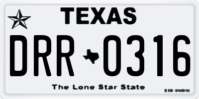 TX license plate DRR0316