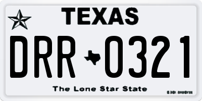 TX license plate DRR0321