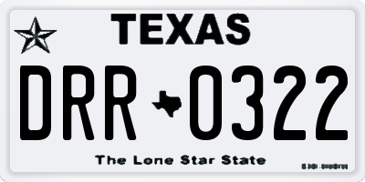 TX license plate DRR0322