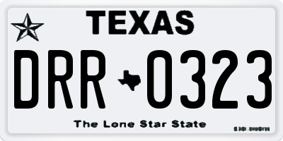 TX license plate DRR0323
