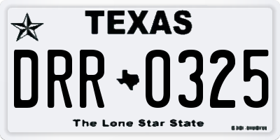 TX license plate DRR0325