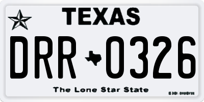 TX license plate DRR0326