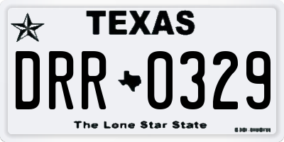 TX license plate DRR0329