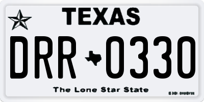 TX license plate DRR0330