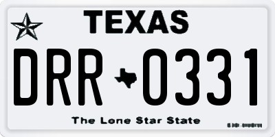 TX license plate DRR0331