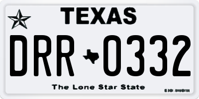 TX license plate DRR0332