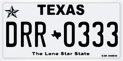 TX license plate DRR0333