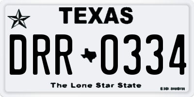 TX license plate DRR0334