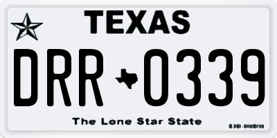 TX license plate DRR0339