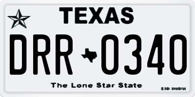 TX license plate DRR0340