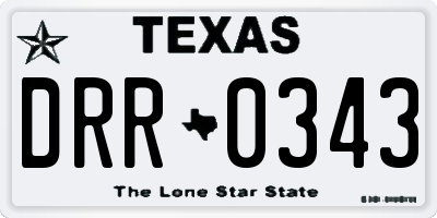 TX license plate DRR0343