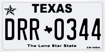 TX license plate DRR0344