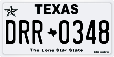 TX license plate DRR0348