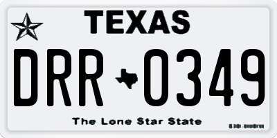 TX license plate DRR0349