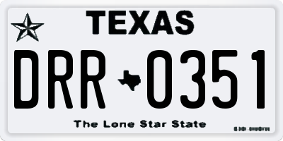 TX license plate DRR0351