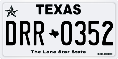 TX license plate DRR0352