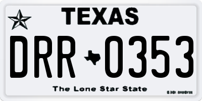 TX license plate DRR0353