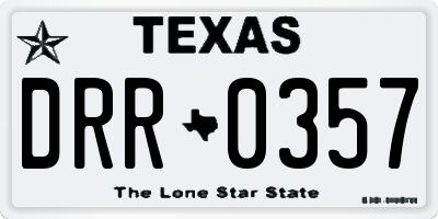 TX license plate DRR0357