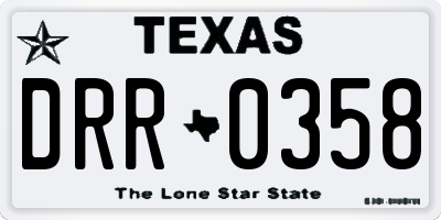 TX license plate DRR0358